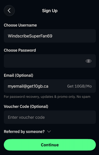 Registration filled out